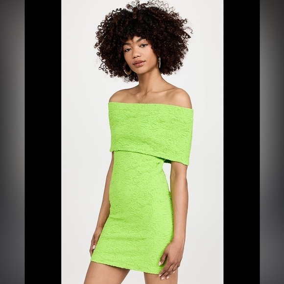 MSGM Green Crinkle Embossed Strapless Dress💚 NWT Size Small - Picture 7 of 13